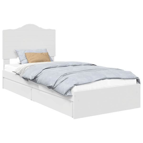 Stauraumbett Weiß 70x190 cm mit Schubladen