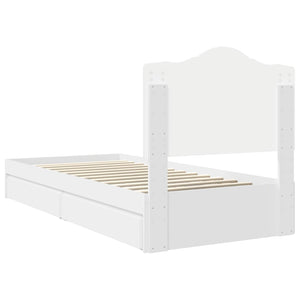 Stauraumbett Weiß 70x190 cm mit Schubladen