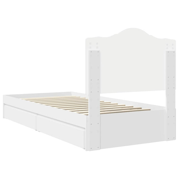 Stauraumbett Weiß 70x190 cm mit Schubladen