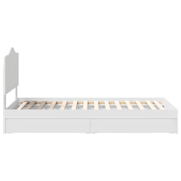 Stauraumbett Weiß 70x190 cm mit Schubladen
