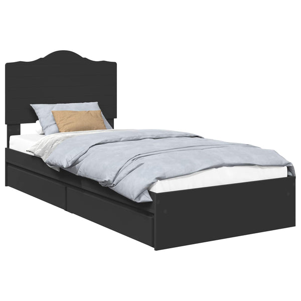 Verstellbares Stauraumbett Schwarz 70x190 cm
