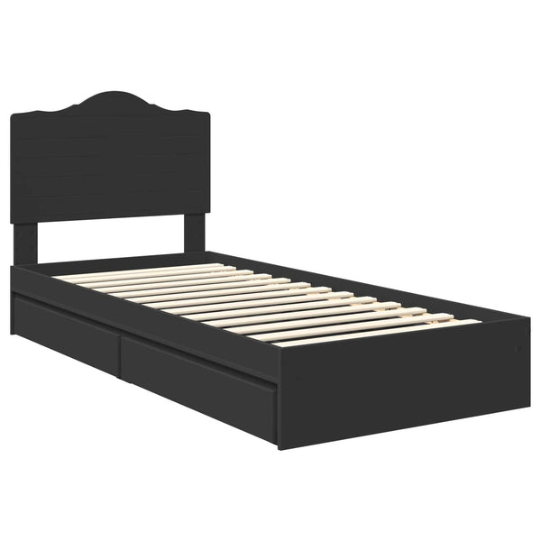 Verstellbares Stauraumbett Schwarz 70x190 cm