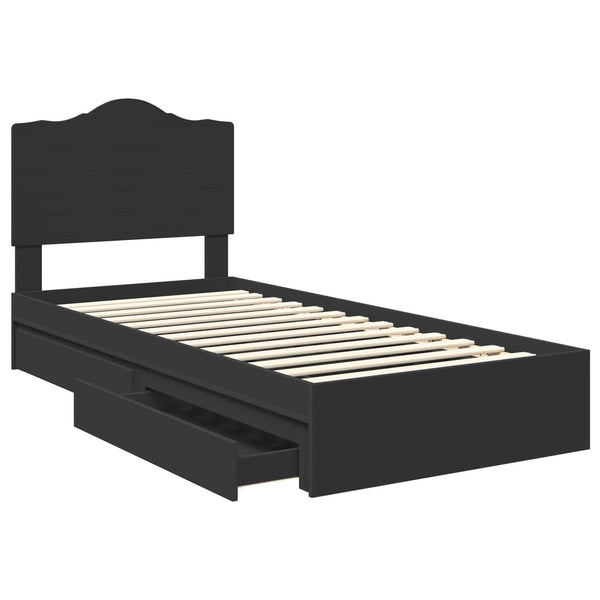 Verstellbares Stauraumbett Schwarz 70x190 cm