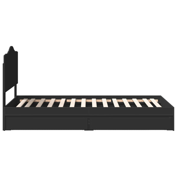 Verstellbares Stauraumbett Schwarz 70x190 cm