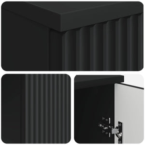 Schreibtisch mit Regal Schwarz 142,5 cm