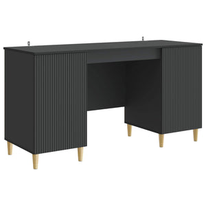 Schreibtisch mit Regal Schwarz 142,5 cm