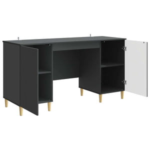 Schreibtisch mit Regal Schwarz 142,5 cm