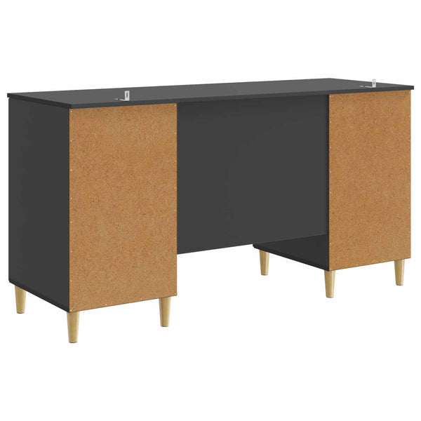 Schreibtisch mit Regal Schwarz 142,5 cm