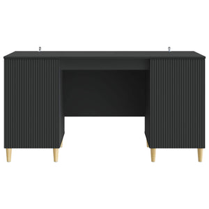 Schreibtisch mit Regal Schwarz 142,5 cm