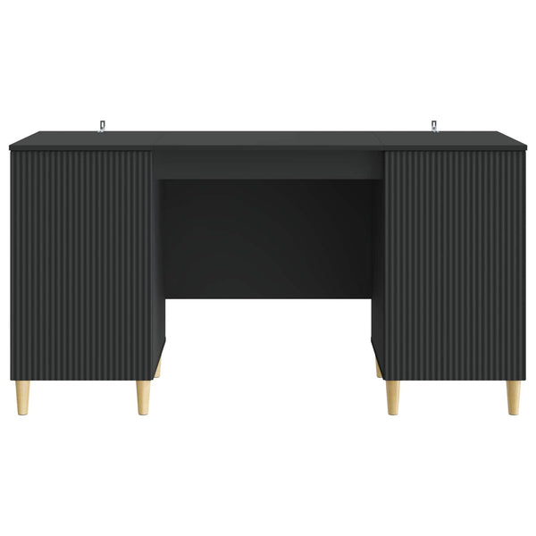 Schreibtisch mit Regal Schwarz 142,5 cm