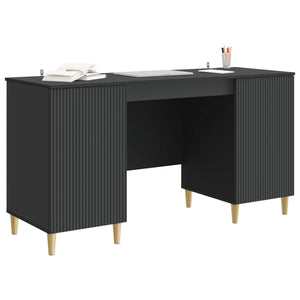 Schreibtisch mit Regal Schwarz 142,5 cm