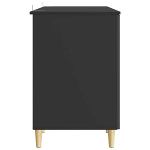 Schreibtisch mit Regal Schwarz 142,5 cm