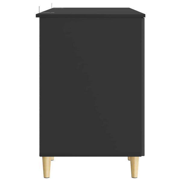 Schreibtisch mit Regal Schwarz 142,5 cm