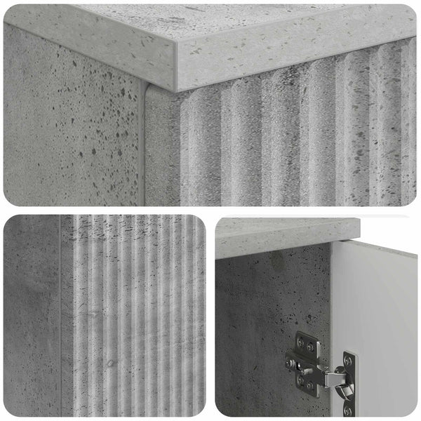 Schreibtisch Betongrau mit Tür 142,5 cm
