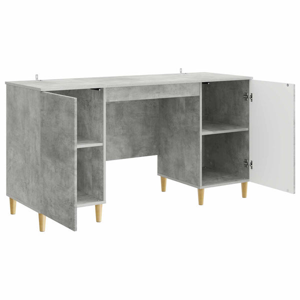 Schreibtisch Betongrau mit Tür 142,5 cm