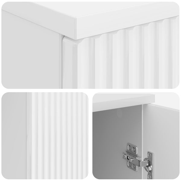 vidaXL Bureau blanc brillant 142,5 x 50 x 75 cm en bois d'ingénierie