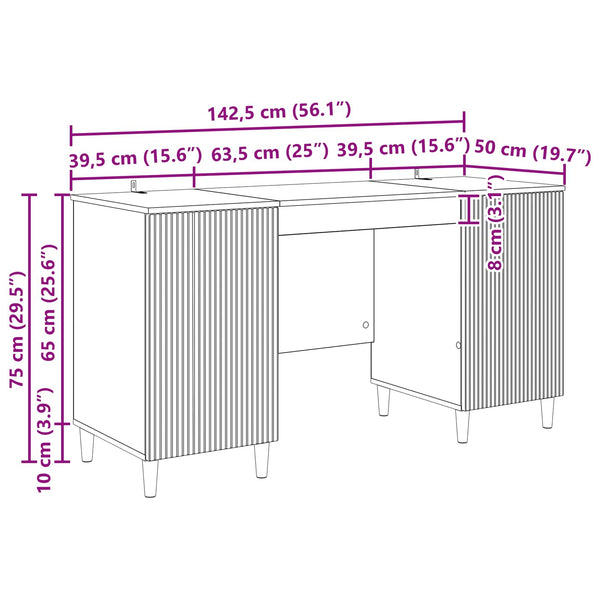 Schreibtisch mit Regal Altholz