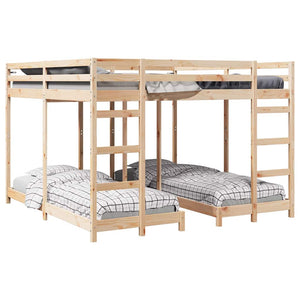 Dreifach Etagenbett 80/200 Kiefer massiv