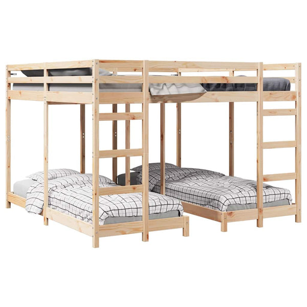 Dreifach Etagenbett 80/200 Kiefer massiv