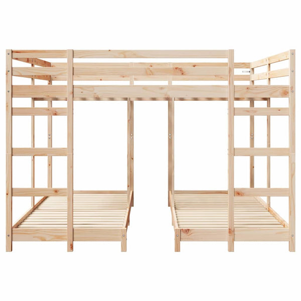 Dreifach Etagenbett 80/200 Kiefer massiv