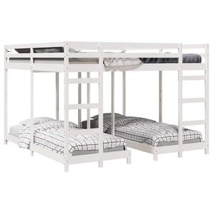 Dreifach Etagenbett 200x200 cm Weiß