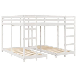 Dreifach Etagenbett 200x200 cm Weiß