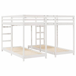 Dreifach Etagenbett 200x200 cm Weiß