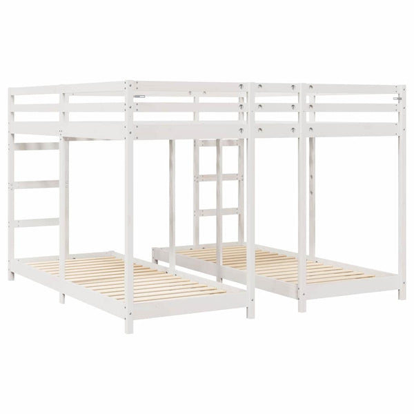 Dreifach Etagenbett 200x200 cm Weiß