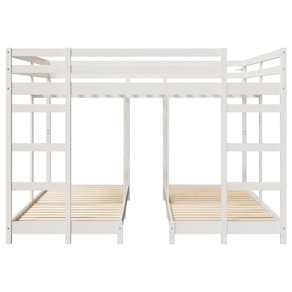 Dreifach Etagenbett 200x200 cm Weiß