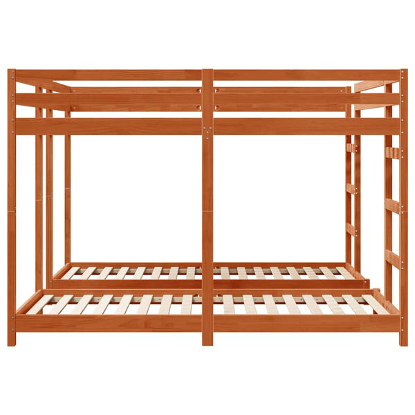 Dreifach Etagenbett 200x200 cm, Wachsbraun