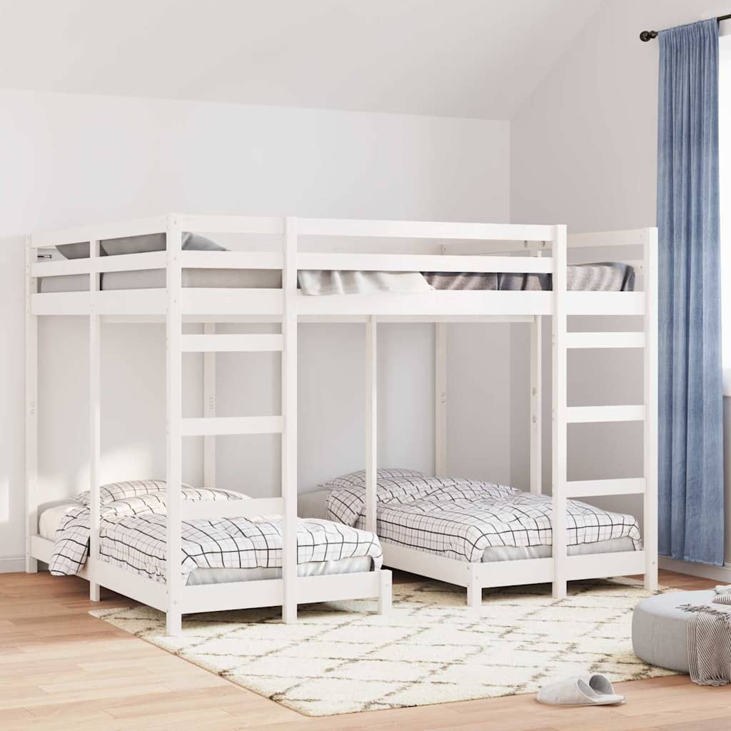 Dreifach Etagenbett 160x200 cm Weiß
