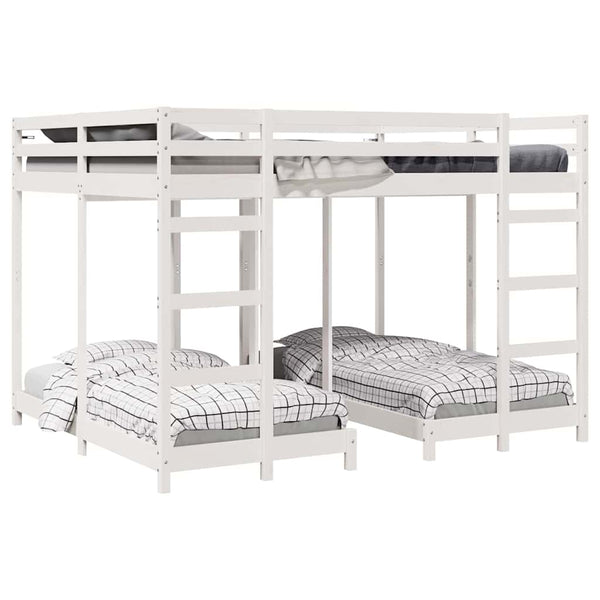 Dreifach Etagenbett 160x200 cm Weiß
