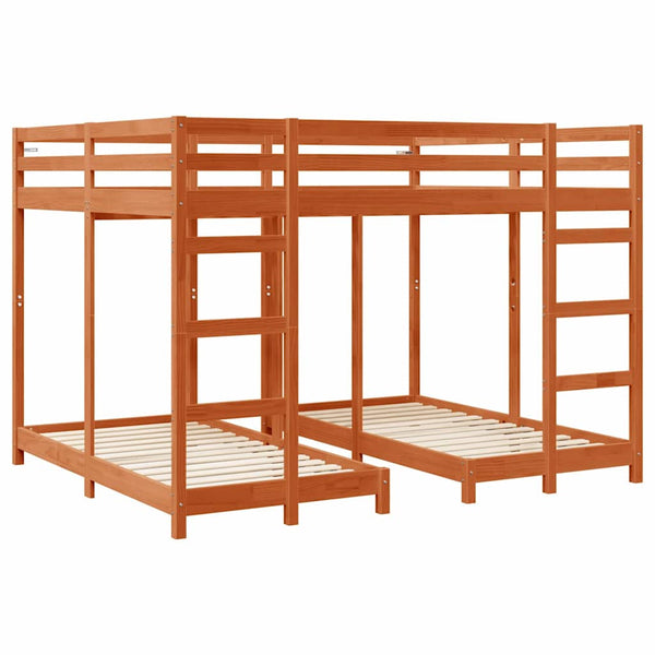Dreifach Etagenbett 160x200 cm Wachsbraun