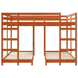 Dreifach Etagenbett 160x200 cm Wachsbraun