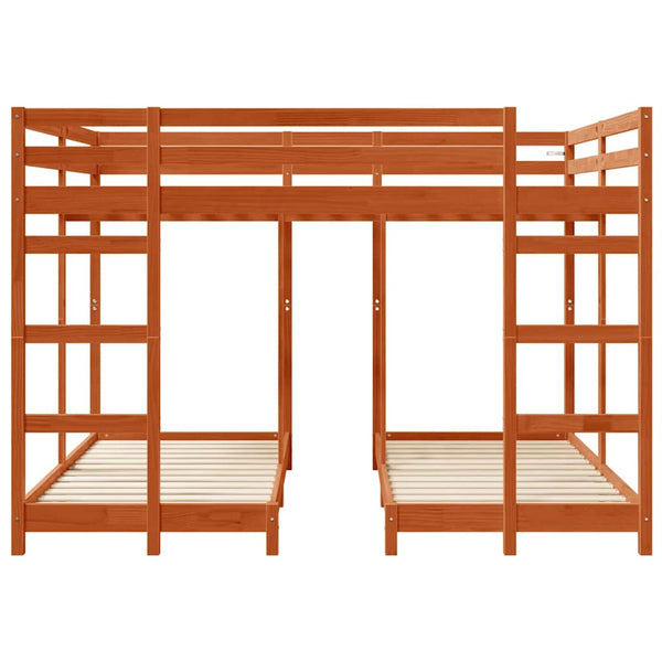 Dreifach Etagenbett 160x200 cm Wachsbraun