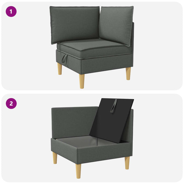 vidaXL Storage Ottoman Dark Grey