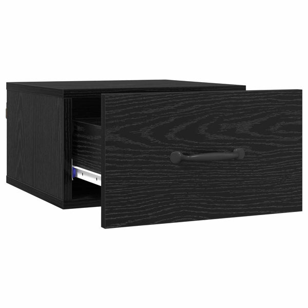 vidaXL Table de chevet Noir aspect chêne 35 x 35 x 20 cm Bois d'ingénierie