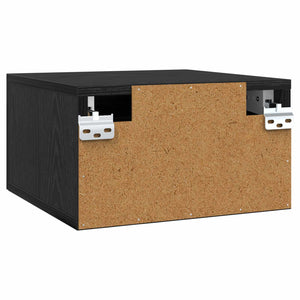 vidaXL Table de chevet Noir aspect chêne 35 x 35 x 20 cm Bois d'ingénierie