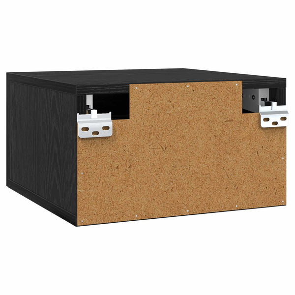 vidaXL Table de chevet Noir aspect chêne 35 x 35 x 20 cm Bois d'ingénierie