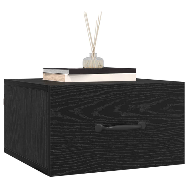 vidaXL Table de chevet Noir aspect chêne 35 x 35 x 20 cm Bois d'ingénierie