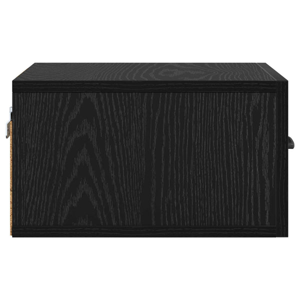 vidaXL Table de chevet Noir aspect chêne 35 x 35 x 20 cm Bois d'ingénierie