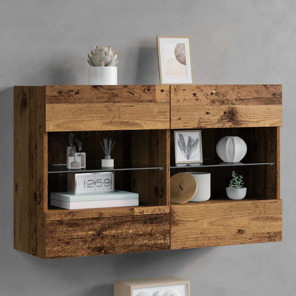 Meuble TV mural vidaXL en bois de récupération 98,5 x 30 x 60,5 cm en bois d'ingénierie