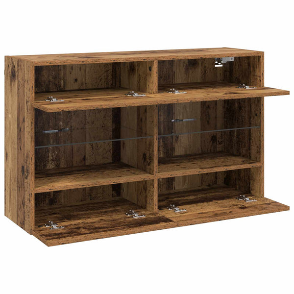 Meuble TV mural vidaXL en bois de récupération 98,5 x 30 x 60,5 cm en bois d'ingénierie