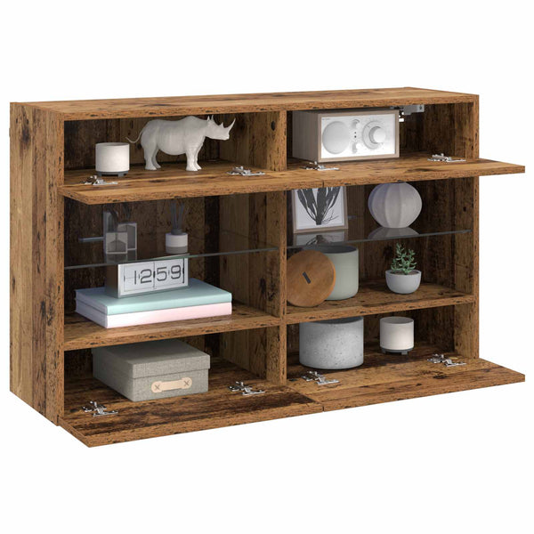 Meuble TV mural vidaXL en bois de récupération 98,5 x 30 x 60,5 cm en bois d'ingénierie