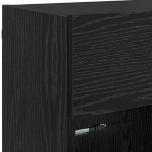 TV-Wandschrank mit LED, Schwarz Eiche