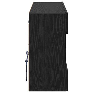 TV-Wandschrank mit LED, Schwarz Eiche
