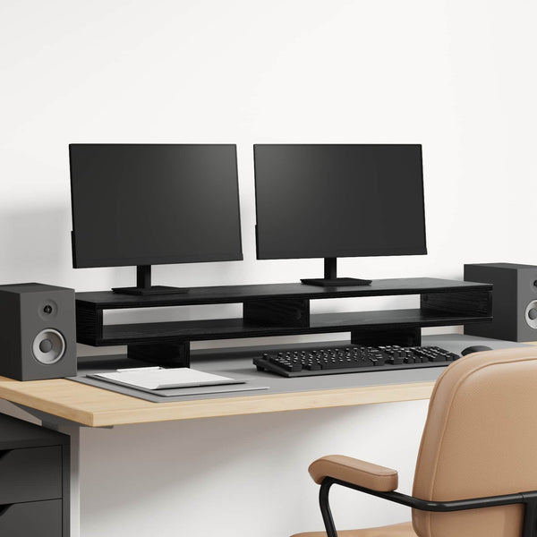 vidaXL Support de moniteur noir 100 x 27 x 15 cm, aggloméré