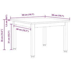 Couchtisch Kiefer Massivholz 50x50 cm