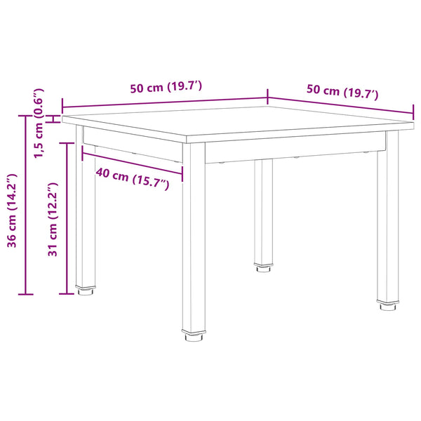 Couchtisch Kiefer Massivholz 50x50 cm