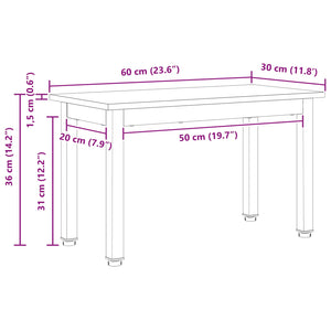 Couchtisch Kiefer Massivholz 60x30 cm